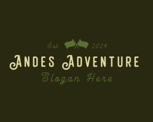 Camping Flag Adventure logo design