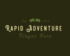 Camping Flag Adventure logo design