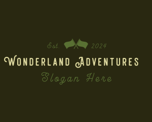 Camping Flag Adventure logo design