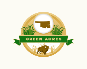 Grassland - Oklahoma States Map logo design