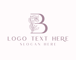 Stylish Floral Salon Letter B Logo