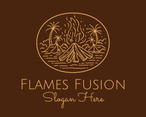 Flames - Safari Camp Bonfire logo design