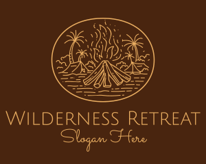 Camping - Safari Camp Bonfire logo design