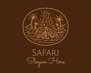 Safari Camp Bonfire logo design