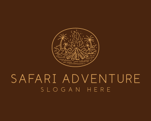 Safari Camp Bonfire logo design