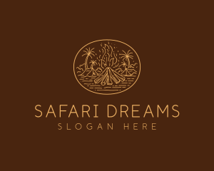 Safari Camp Bonfire logo design