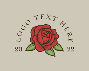 Floral - Red Floral Rose logo design