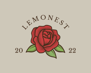 Red Floral Rose Logo