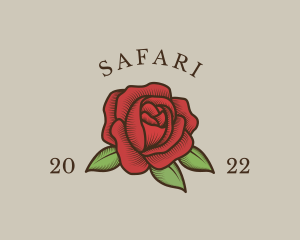 Red Floral Rose Logo