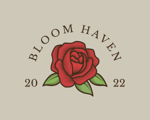 Floriculture - Red Floral Rose logo design