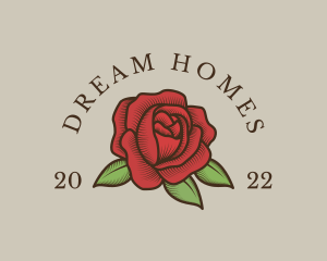 Floriculture - Red Floral Rose logo design