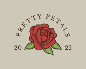 Red Floral Rose logo design