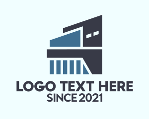 Factory - Blue Storage Building logo design