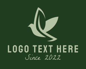 Bird - Organic Leaf Dove logo design