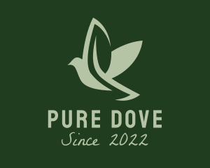 Organic Leaf Dove logo design