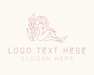 Red - Nude Sexy Lady logo design