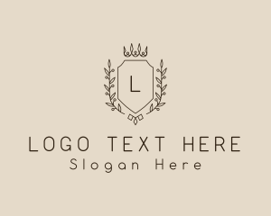 Elegant - Royal Crown Wreath Shield logo design