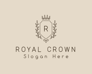 Royal Crown Wreath Shield logo design