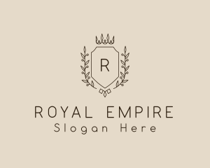 Royal Crown Wreath Shield logo design