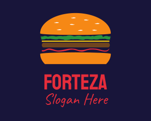 Bacon Hamburger Burger logo design