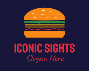 Bacon Hamburger Burger logo design