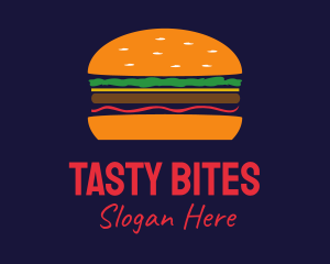 Lunch - Bacon Hamburger Burger logo design