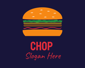 Lunch - Bacon Hamburger Burger logo design