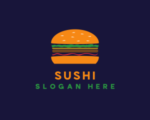 Bacon Hamburger Burger logo design