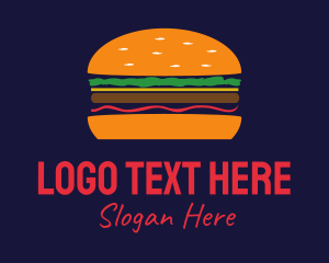 Eat - Bacon Hamburger Burger logo design