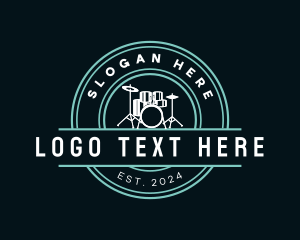 Drum Set - Percussion Drum Set logo design