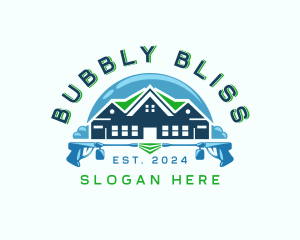 Bubble Cleaning Power Wash logo design