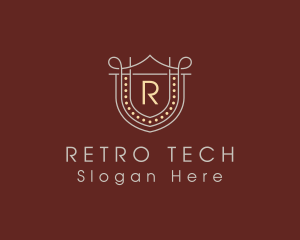 Retro Shield Dots  logo design