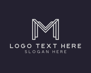 White - Industrial Mail Letter M logo design