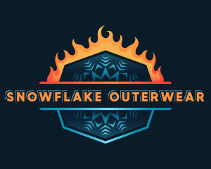 Heating Snowflake Hvac logo design