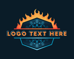 Fire - Heating Snowflake Hvac logo design