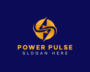 Voltage - Plug Electricity Voltage logo design