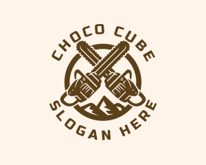 Craftsman - Chainsaw Logging Mountain logo design