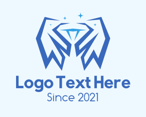 Winged - Blue Diamond Wings logo design