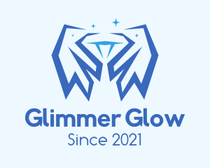 Shimmer - Blue Diamond Wings logo design