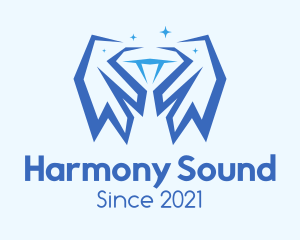 Sparkling - Blue Diamond Wings logo design