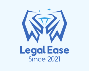 Crystal - Blue Diamond Wings logo design
