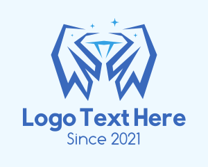 Shimmer - Blue Diamond Wings logo design