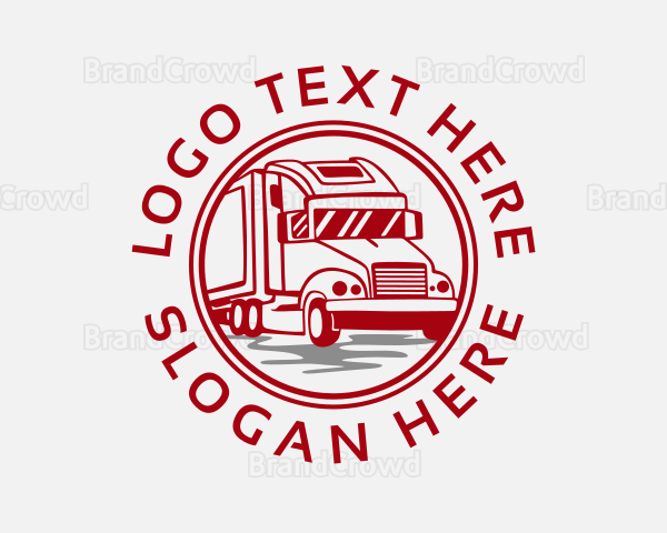 Trailer Truck Courier Logo