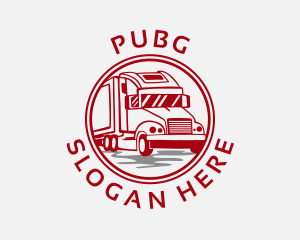 Trailer Truck Courier Logo