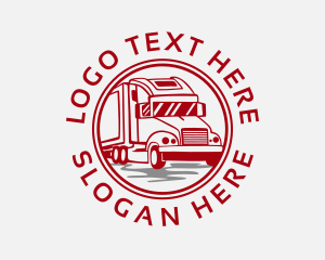 Trailer Truck Courier Logo