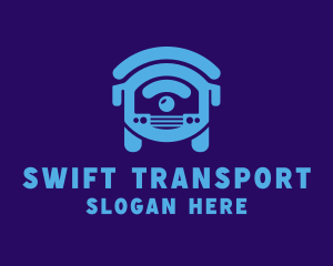 Blue Online Transport logo design