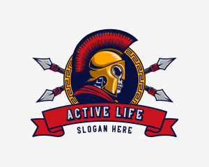 Warrior - Skull Spartan Gaming logo design