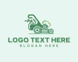 Grass Cutting - Lawn Mower Gardening logo design