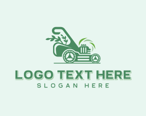 Lawn Mower Gardening Logo