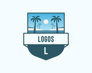 Vacation - Tropical Resort Getaway logo design